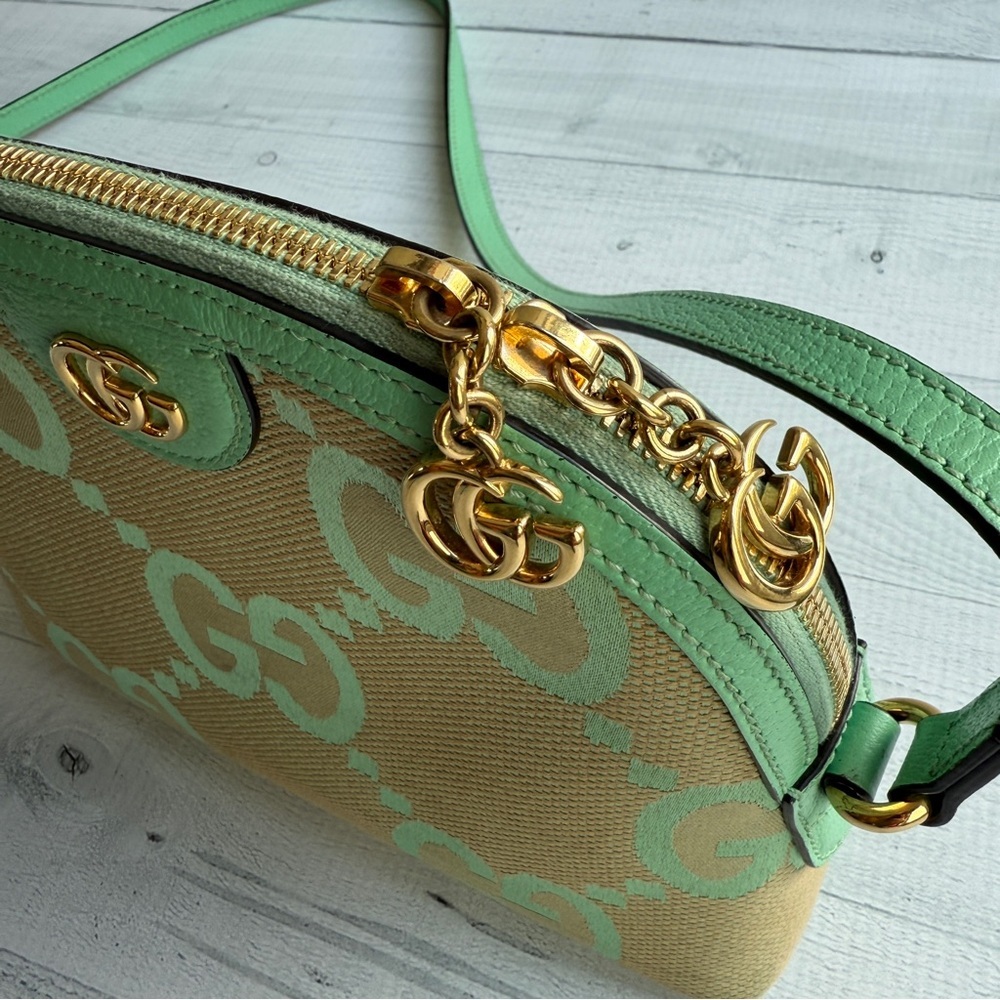 RARE Gucci GG Monogram Ophidia Dome Canvas Shoulder Bag Beige Pepperlight Mint - Picture 8 of 15
